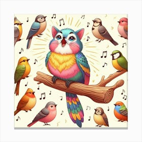 Colorful Birds Canvas Print