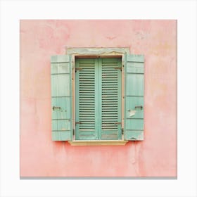 Shutters On A Pink Wall 2 Canvas Print