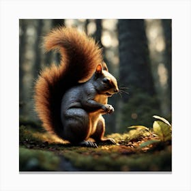 Squirrel In The Forest 70 Canvas Print