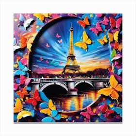 Paris With Butterflies 109 Canvas Print