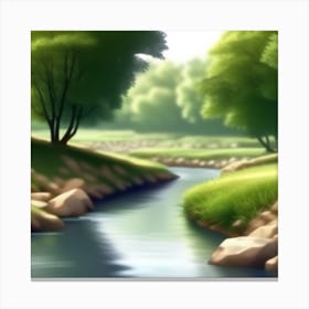 River In The Forest 5 Canvas Print