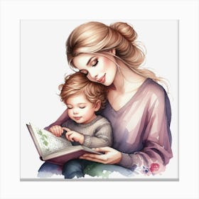 Mother Reading To Her Child Canvas Print