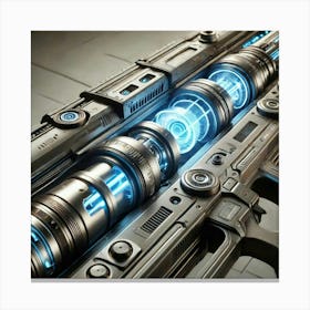 A Close Up Depiction Of Advanced Plasma Rifles Use Canvas Print