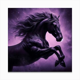 Black Horse In Space 1 Canvas Print