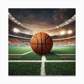 Basketball Court At Night Canvas Print