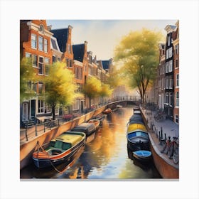 An Enchanting Amsterdam Canal Summer 9 Canvas Print