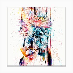 Abstract Skull 2 Square Canvas Print