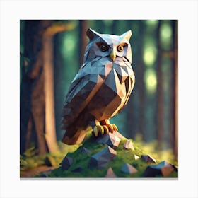 Low Poly Owl 2 Canvas Print