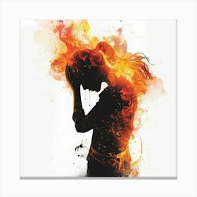 Woman In Flames 2 Canvas Print