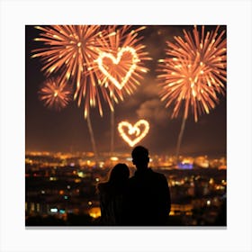 Fireworks In The Sky Canvas Print