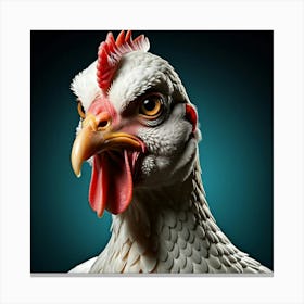 Human Chicken Face Hybrid Avian Anthropomorphic Humanoid Fowl Transformation Fantasy Ficti (1) Canvas Print
