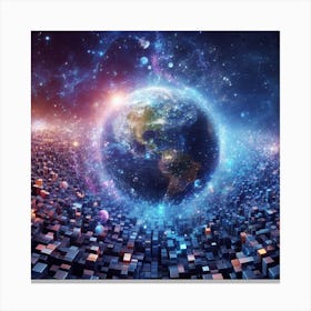 pixelated Universe 3d Canvas Print