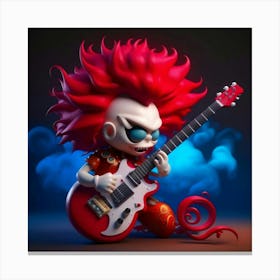 Skeleton Guitar Canvas Print