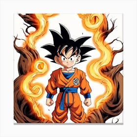 Kid Goku Painting (12) Canvas Print