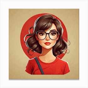 Girl With Glasses Canvas Print