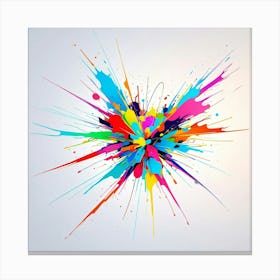 Colorful Splashes Abstract Art Print 3 Canvas Print