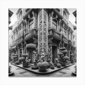 City In Black And White11 Canvas Print