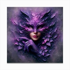 Purple Cat Woman Canvas Print