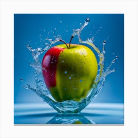 Apple Splashing Water Canvas Print