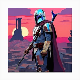 The Mandalorian Sunset Canvas Print