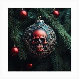Christmas Tree Ornament Skull 1 Canvas Print