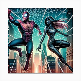 Spidey & Gwen Canvas Print