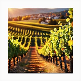 Vineyards At Sunset Canvas Print