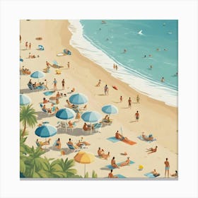 Illustration Of A Beach 1 Canvas Print