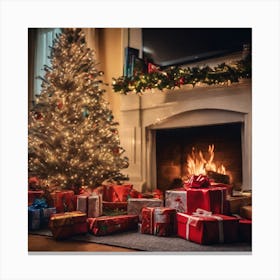 Christmas Tree With Presents 30 Canvas Print