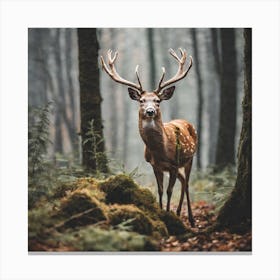 Deer In The Forest 2 Canvas Print