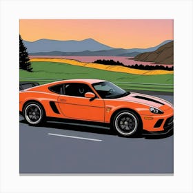 Elegant Supercar Design with Striking Stripes Canvas Print