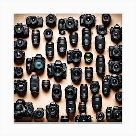 Many Camera Lenses Canvas Print