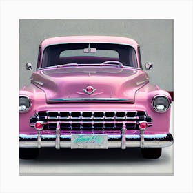 Pop Art, Textured canvas, pink classic retro car limited edition 2/4 Canvas Print