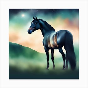 Horse In The Night Sky Canvas Print