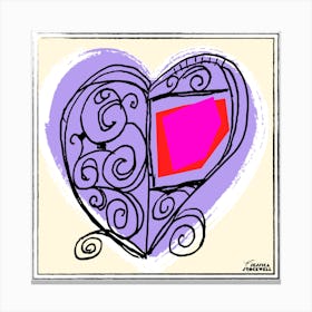 Hearts of Love The Color Purple bold Canvas Print