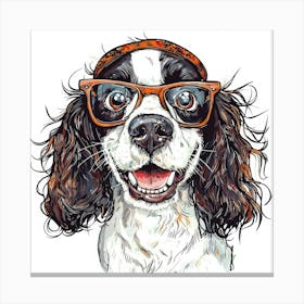 Dog With Glasses 38 Canvas Print