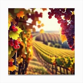 Vineyards In Autumn Canvas Print