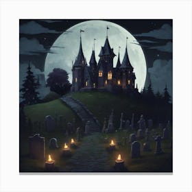spooky castle 1 Canvas Print