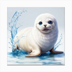 Cute seal Canvas Print