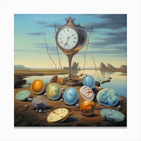 Magic021 The Persistence Of Memory Salvador Dali With Easter Canvas Print
