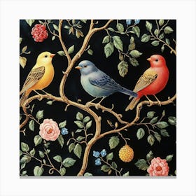 Birds In A Tree Art 10 Canvas Print