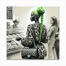 Green Hair Canvas Print