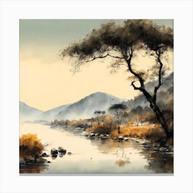 Japanese Landscape Painting (151) Canvas Print
