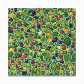 Lots Of Fruits And Vegitables Canvas Print