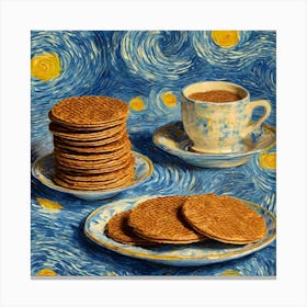 Van Gogh Stroopwafel and Coffee Canvas Print