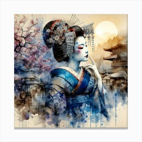 Japan Traditional Geisha Illustration By Ad 95 Canvas Print