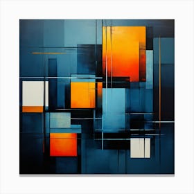 Abstract Painting, Produce A Monochromatic Abstract Artwork Overlapping Squares And Rectangles Canvas Print