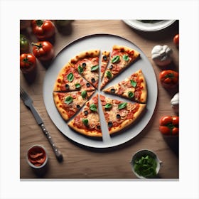 Pizza On A Plate 6 Canvas Print