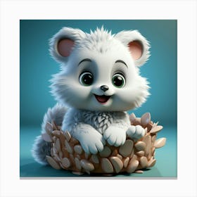 Cute Fox In A Nest Canvas Print