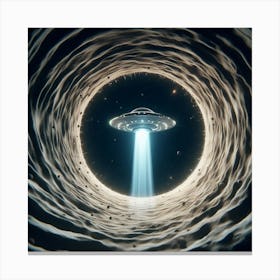 UFO view from a wormholes Canvas Print